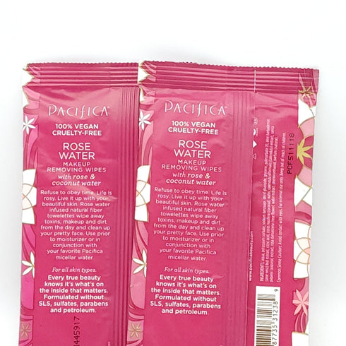 Pacifica Rose Water Makeup Removing Wipes - 10 ct (2 Packs - 20 Total)